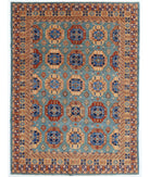 Hand Knotted Nomadic Caucasian Humna Wool Rug - 8'11'' x 11'9'' 8' 11" X 11' 9" ( 272 X 358 ) / Teal / Rust