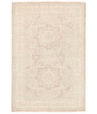 Hand Knotted Serenity Wool Rug - 4'1'' x 6'4'' 4' 1" X 6' 4" ( 124 X 193 ) / Lilac / Ivory