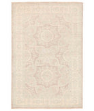 Hand Knotted Serenity Wool Rug - 4'1'' x 6'4'' 4' 1" X 6' 4" ( 124 X 193 ) / Lilac / Ivory