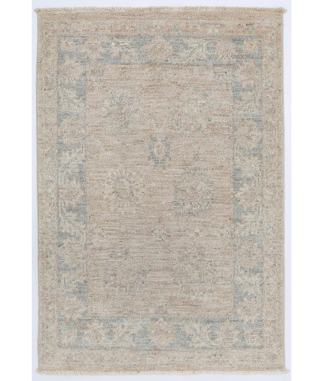 Hand Knotted Serenity Wool Rug - 2'1'' x 3'1'' 2' 1" X 3' 1" ( 64 X 94 ) / Taupe / Blue