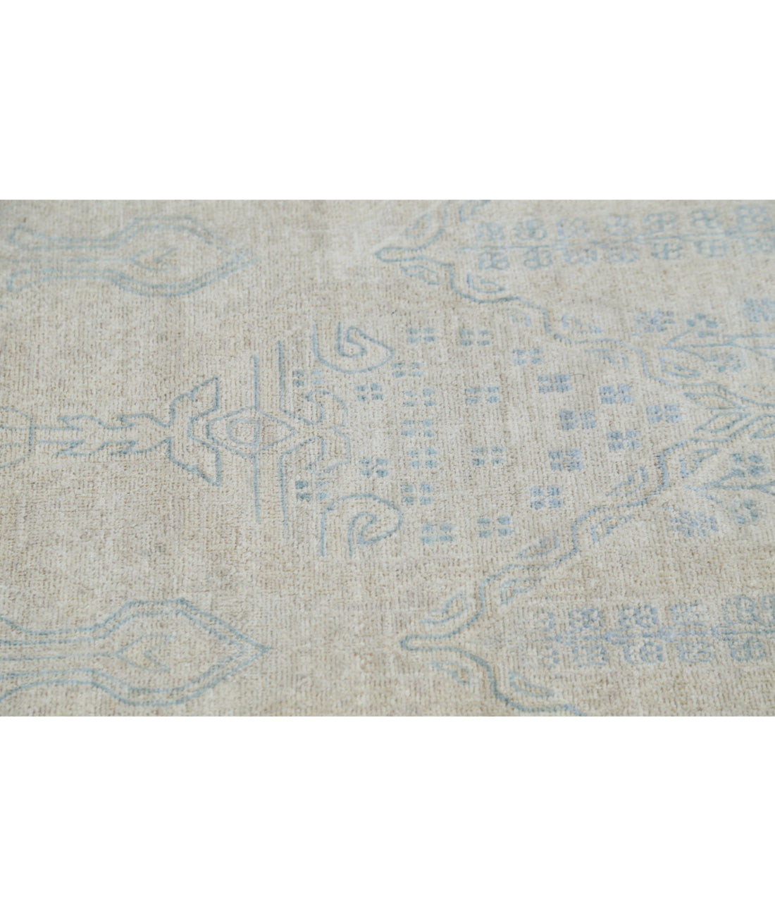 Artemix 12'5'' X 17'8'' Hand-Knotted Wool Rug 12'5'' x 17'8'' (373 X 530) / Beige / Blue