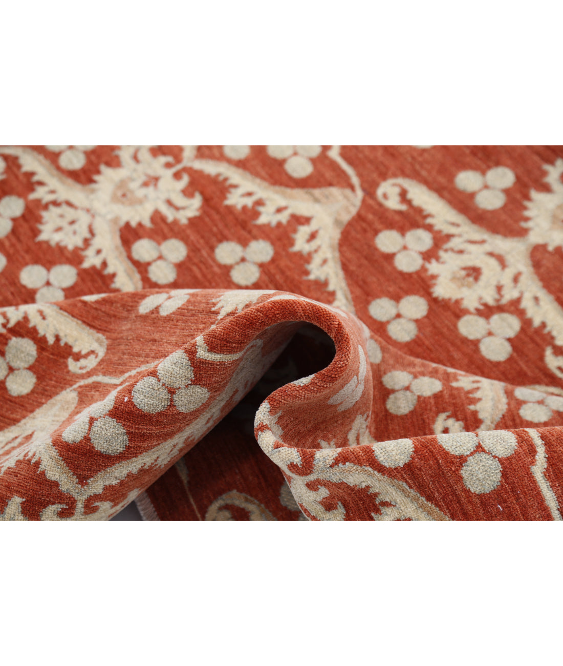 Artemix 9'8'' X 13'3'' Hand-Knotted Wool Rug 9'8'' x 13'3'' (290 X 398) / Rust / Ivory