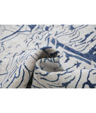 Abstract 8'0'' X 9'8'' Hand-Knotted Wool Rug 8'0'' x 9'8'' (240 X 290) / Ivory / Blue