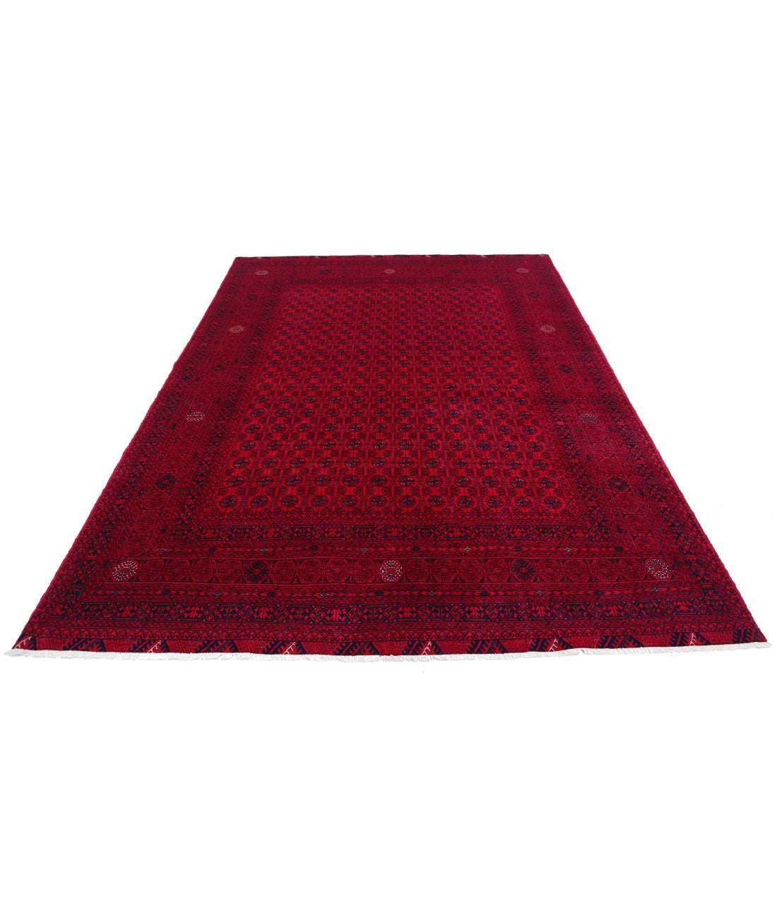 Afghan 6'4'' X 9'3'' Hand-Knotted Wool Rug 6'4'' x 9'3'' (190 X 278) / Red / Red