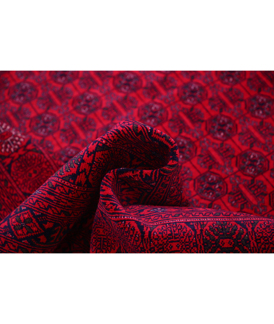 Afghan 6'4'' X 9'3'' Hand-Knotted Wool Rug 6'4'' x 9'3'' (190 X 278) / Red / Red