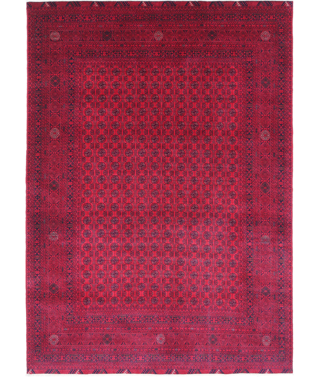 Afghan 6'4'' X 9'3'' Hand-Knotted Wool Rug 6'4'' x 9'3'' (190 X 278) / Red / Red