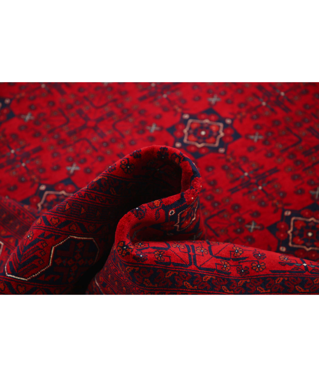 Afghan 6'8'' X 9'8'' Hand-Knotted Wool Rug 6'8'' x 9'8'' (200 X 290) / Red / Red