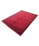 Afghan 5'2'' X 7'1'' Hand-Knotted Wool Rug 5'2'' x 7'1'' (155 X 213) / Red / Red