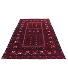 Afghan 5'2'' X 7'10'' Hand-Knotted Wool Rug 5'2'' x 7'10'' (155 X 235) / Red / Blue