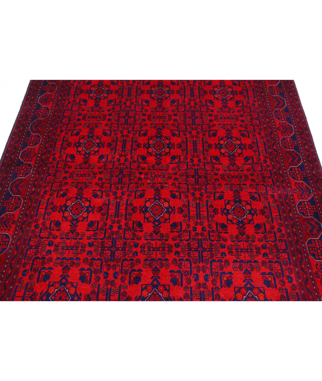 Afghan 4'11'' X 6'5'' Hand-Knotted Wool Rug 4'11'' x 6'5'' (148 X 193) / Red / Red