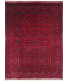 Afghan 4'10'' X 6'5'' Hand-Knotted Wool Rug 4'10'' x 6'5'' (145 X 193) / Red / Red