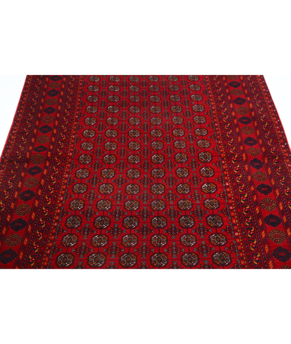 Afghan 3'11'' X 6'6'' Hand-Knotted Wool Rug 3'11'' x 6'6'' (118 X 195) / Red / Ivory