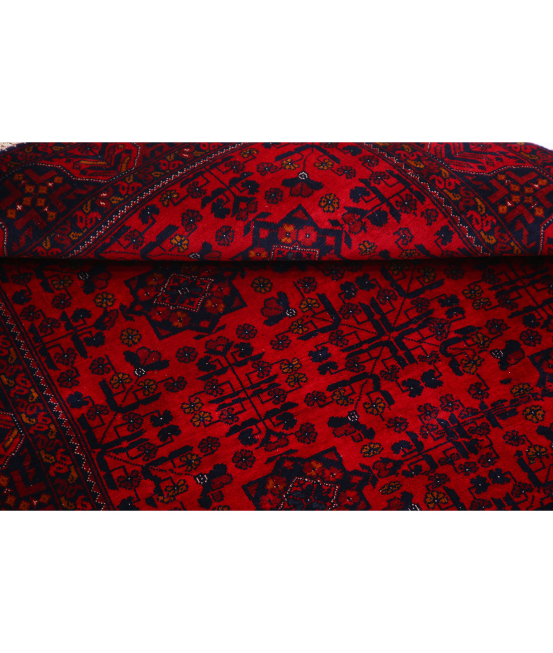 Afghan 3'4'' X 4'10'' Hand-Knotted Wool Rug 3'4'' x 4'10'' (100 X 145) / Red / Blue