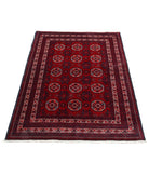 Afghan 3'2'' X 4'7'' Hand-Knotted Wool Rug 3'2'' x 4'7'' (95 X 138) / Red / Blue