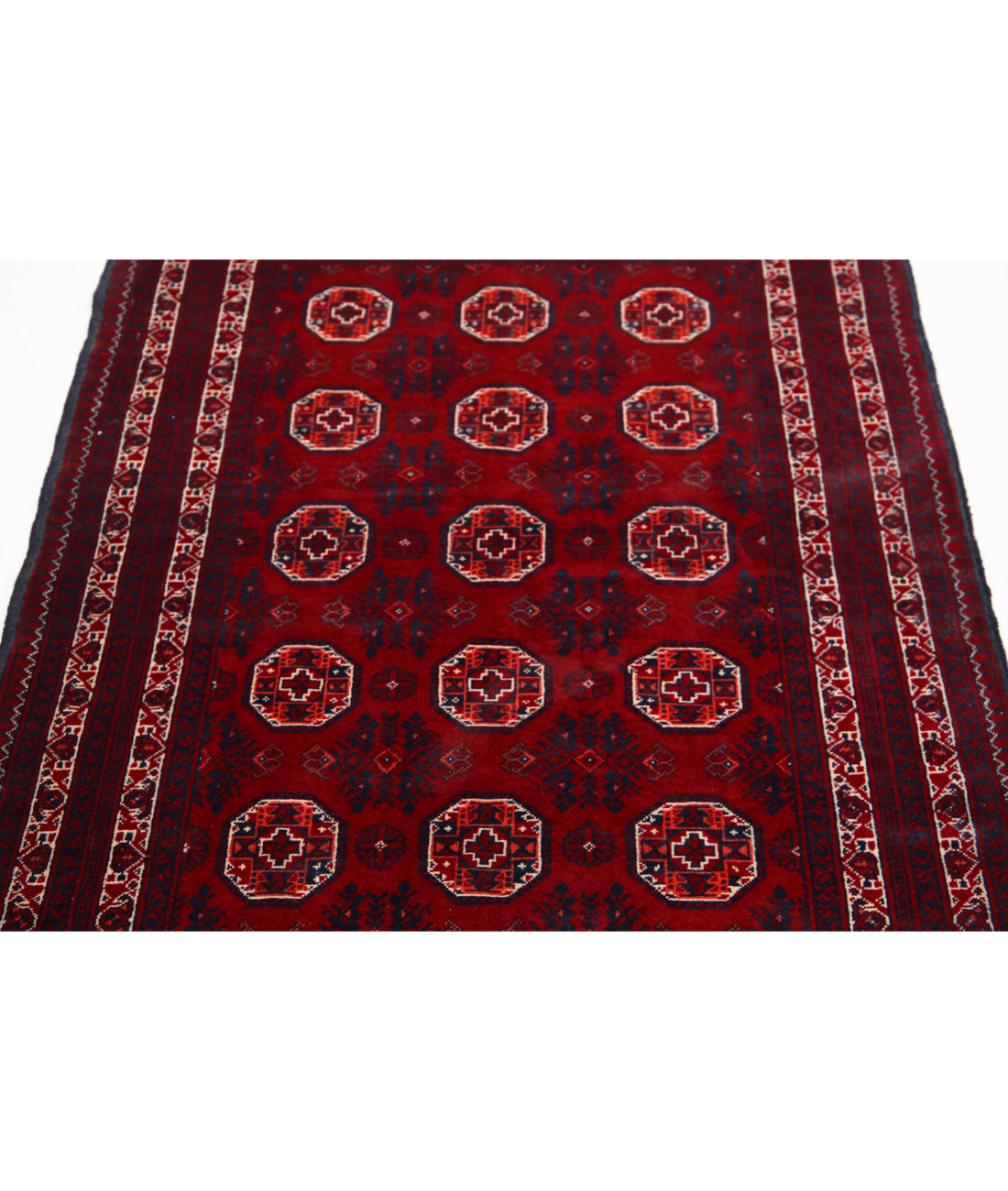 Afghan 3'2'' X 4'7'' Hand-Knotted Wool Rug 3'2'' x 4'7'' (95 X 138) / Red / Blue