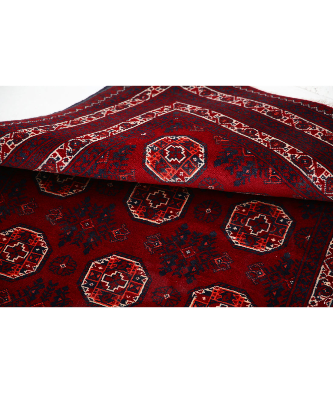 Afghan 3'2'' X 4'7'' Hand-Knotted Wool Rug 3'2'' x 4'7'' (95 X 138) / Red / Blue