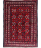 Afghan 3'2'' X 4'7'' Hand-Knotted Wool Rug 3'2'' x 4'7'' (95 X 138) / Red / Blue