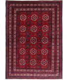 Afghan 3'2'' X 4'7'' Hand-Knotted Wool Rug 3'2'' x 4'7'' (95 X 138) / Red / Blue