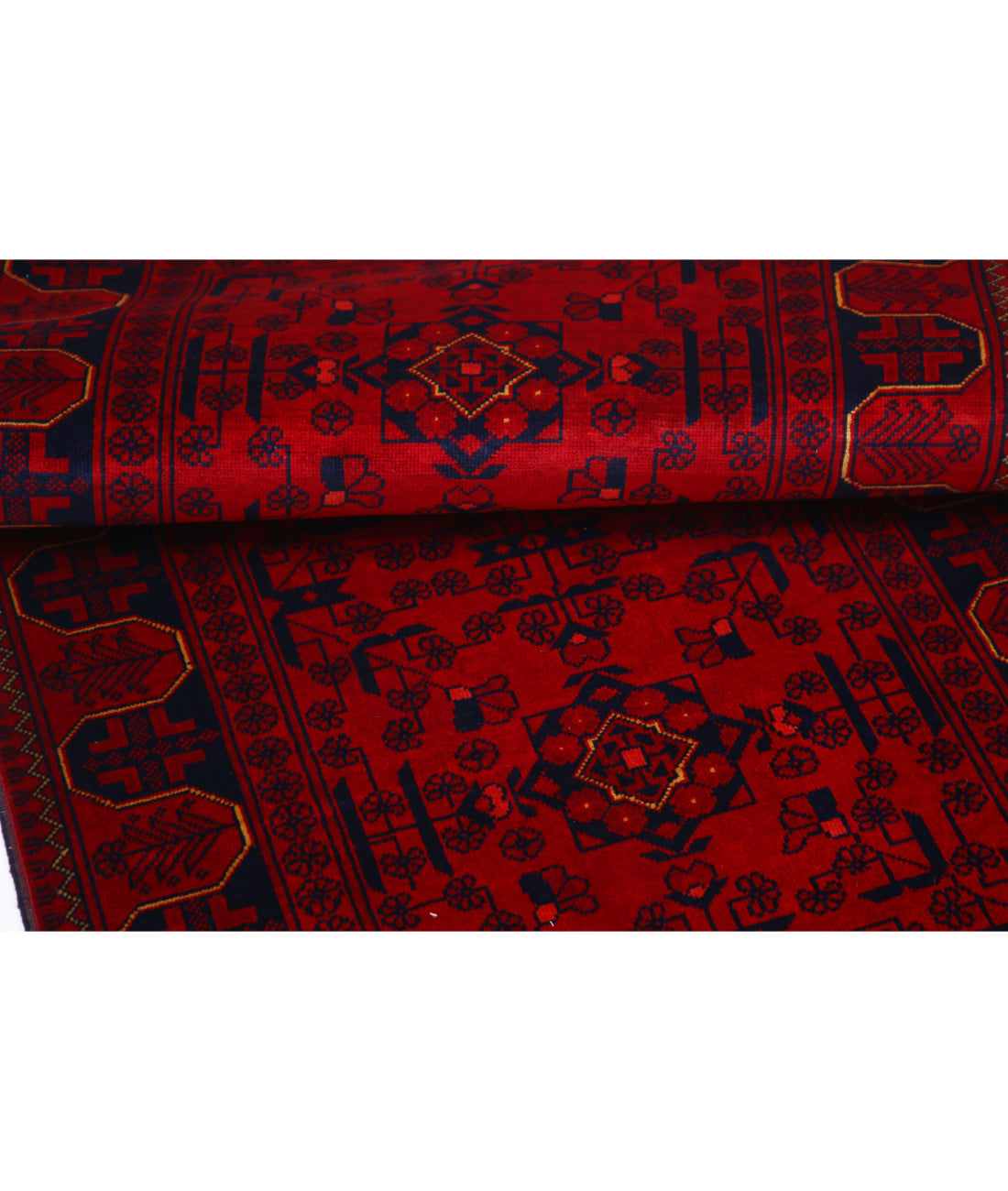 Afghan 2'6'' X 6'3'' Hand-Knotted Wool Rug 2'6'' x 6'3'' (75 X 188) / Red / Red