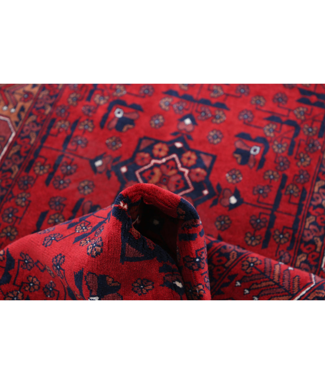 Afghan 2'8'' X 6'1'' Hand-Knotted Wool Rug 2'8'' x 6'1'' (80 X 183) / Red / Red
