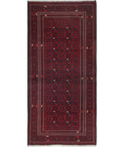 Afghan 3'0'' X 6'4'' Hand-Knotted Wool Rug 3'0'' x 6'4'' (90 X 190) / Red / Red