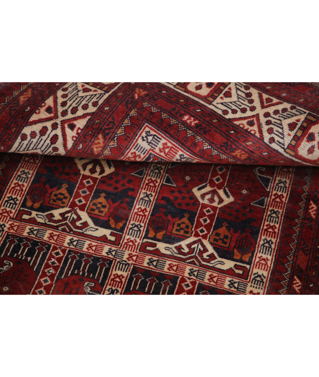 Afghan 3'2'' X 4'7'' Hand-Knotted Wool Rug 3'2'' x 4'7'' (95 X 138) / Red / Red