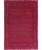 Afghan 6'4'' X 9'5'' Hand-Knotted Wool Rug 6'4'' x 9'5'' (190 X 283) / Red / Red