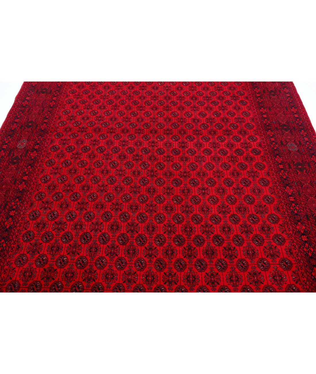 Afghan 6'6'' X 9'6'' Hand-Knotted Wool Rug 6'6'' x 9'6'' (195 X 285) / Red / Red