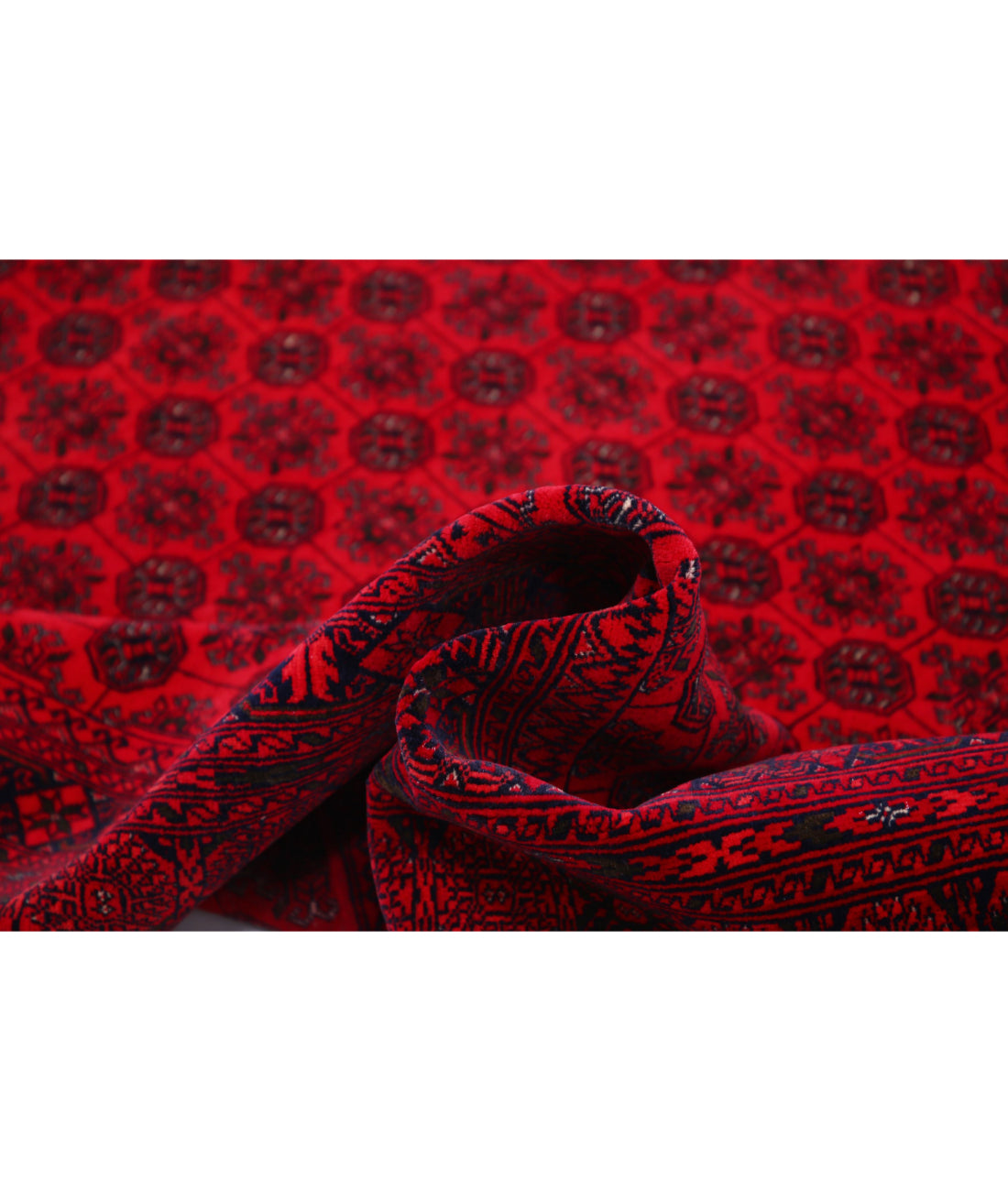 Afghan 6'6'' X 9'6'' Hand-Knotted Wool Rug 6'6'' x 9'6'' (195 X 285) / Red / Red