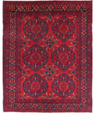 Afghan 4'11'' X 6'4'' Hand-Knotted Wool Rug 4'11'' x 6'4'' (148 X 190) / Red / Red