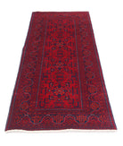 Afghan 2'8'' X 6'3'' Hand-Knotted Wool Rug 2'8'' x 6'3'' (80 X 188) / Red / Red