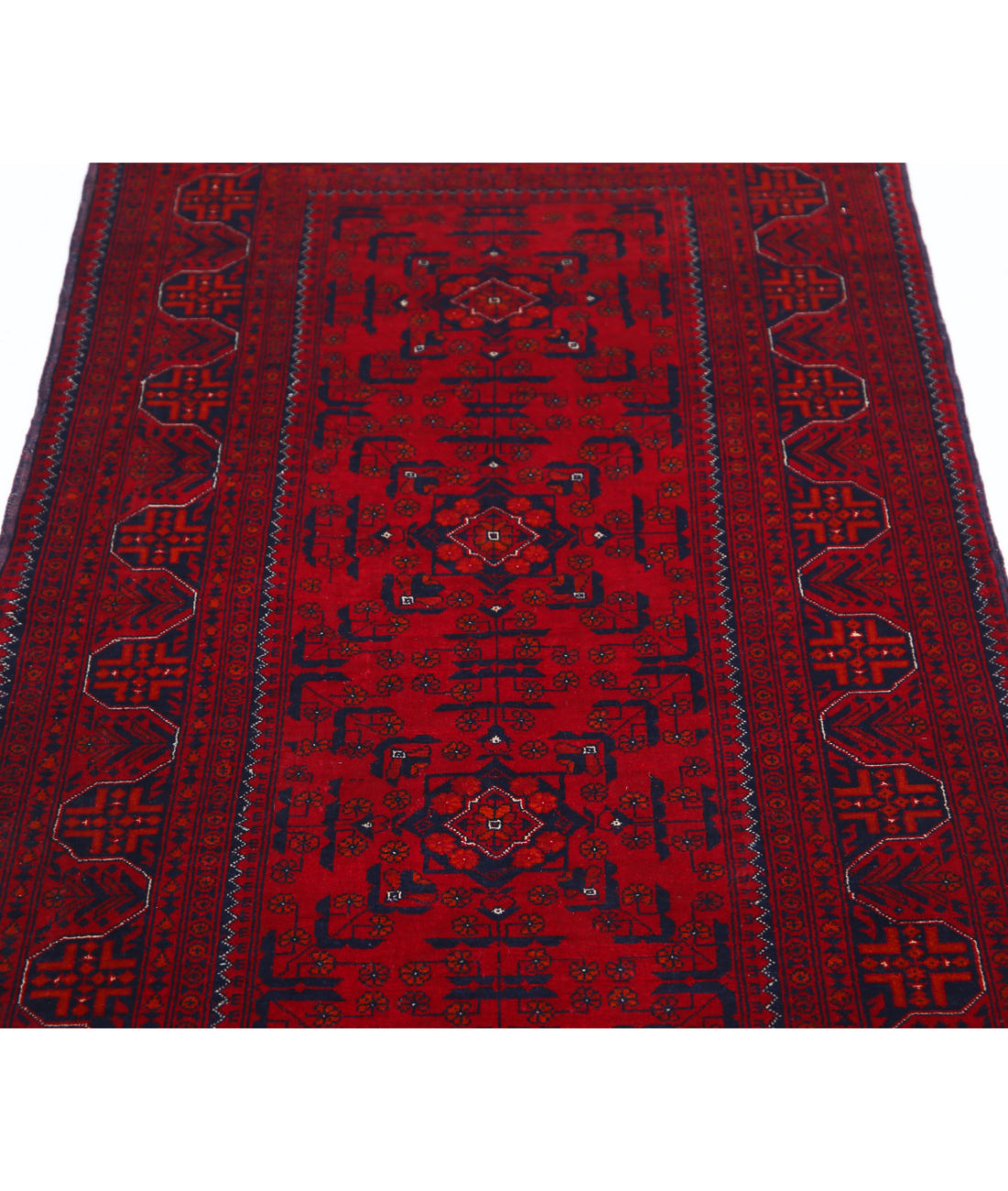 Afghan 2'8'' X 6'3'' Hand-Knotted Wool Rug 2'8'' x 6'3'' (80 X 188) / Red / Red
