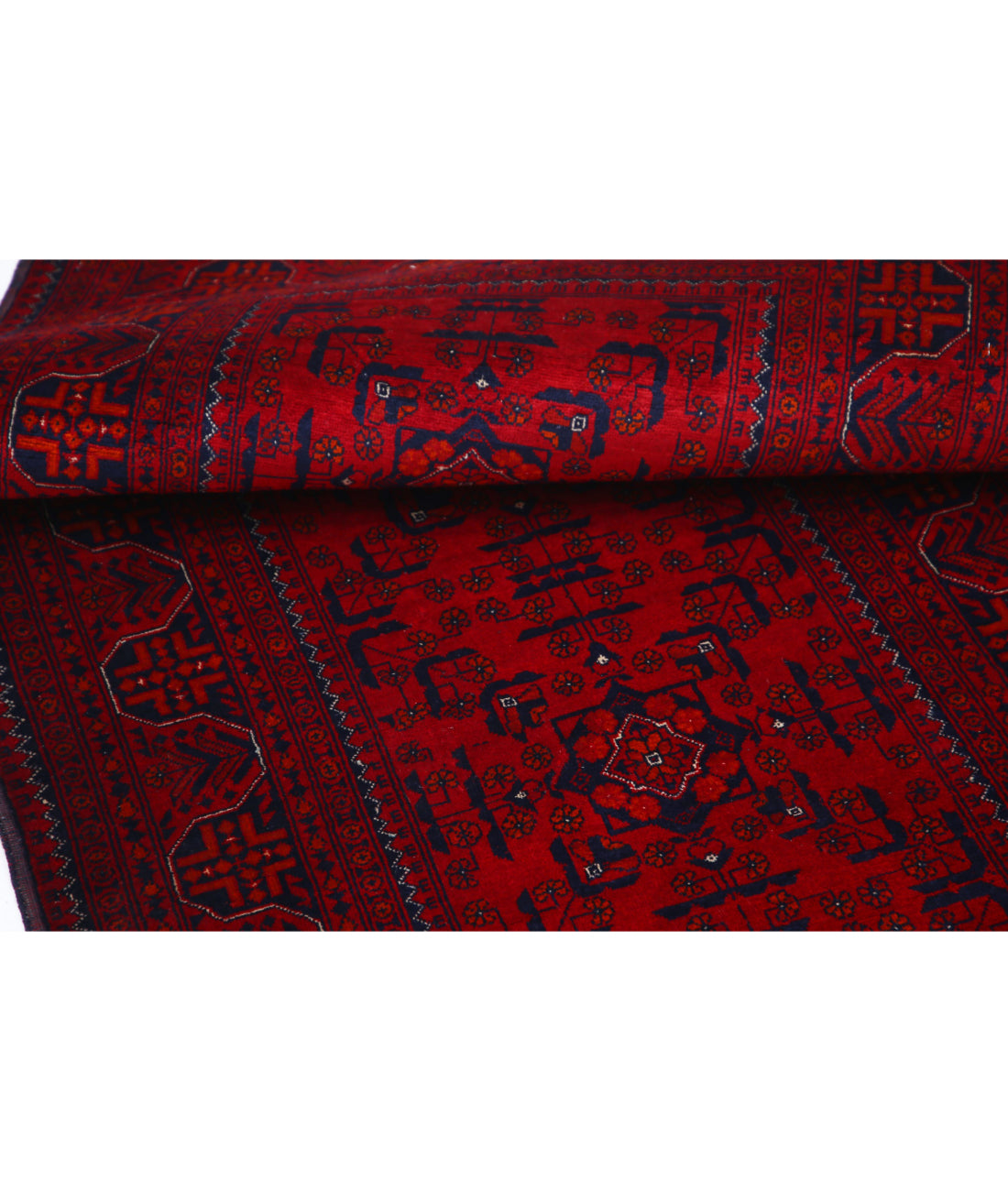 Afghan 2'8'' X 6'3'' Hand-Knotted Wool Rug 2'8'' x 6'3'' (80 X 188) / Red / Red