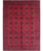 Afghan 9'9'' X 13'3'' Hand-Knotted Wool Rug 9'9'' x 13'3'' (293 X 398) / Red / Black