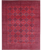Afghan 9'8'' X 12'4'' Hand-Knotted Wool Rug 9'8'' x 12'4'' (290 X 370) / Red / Red