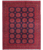 Afghan 5'0'' X 6'3'' Hand-Knotted Wool Rug 5'0'' x 6'3'' (150 X 188) / Red / Blue