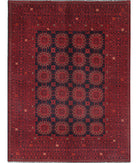 Afghan 4'10'' X 6'5'' Hand-Knotted Wool Rug 4'10'' x 6'5'' (145 X 193) / Red / N/A