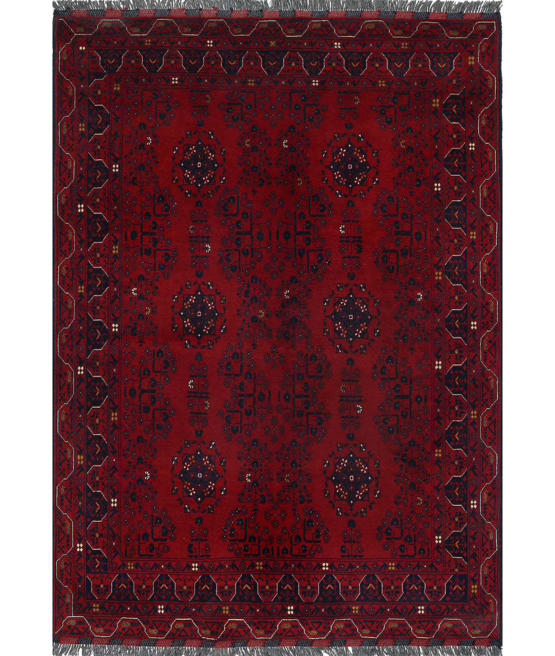 Afghan 4'1'' X 6'1'' Hand-Knotted Wool Rug 4'1'' x 6'1'' (123 X 183) / Red / N/A