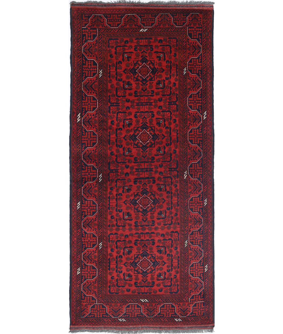 Afghan 2'8'' X 6'5'' Hand-Knotted Wool Rug 2'8'' x 6'5'' (80 X 193) / Red / N/A