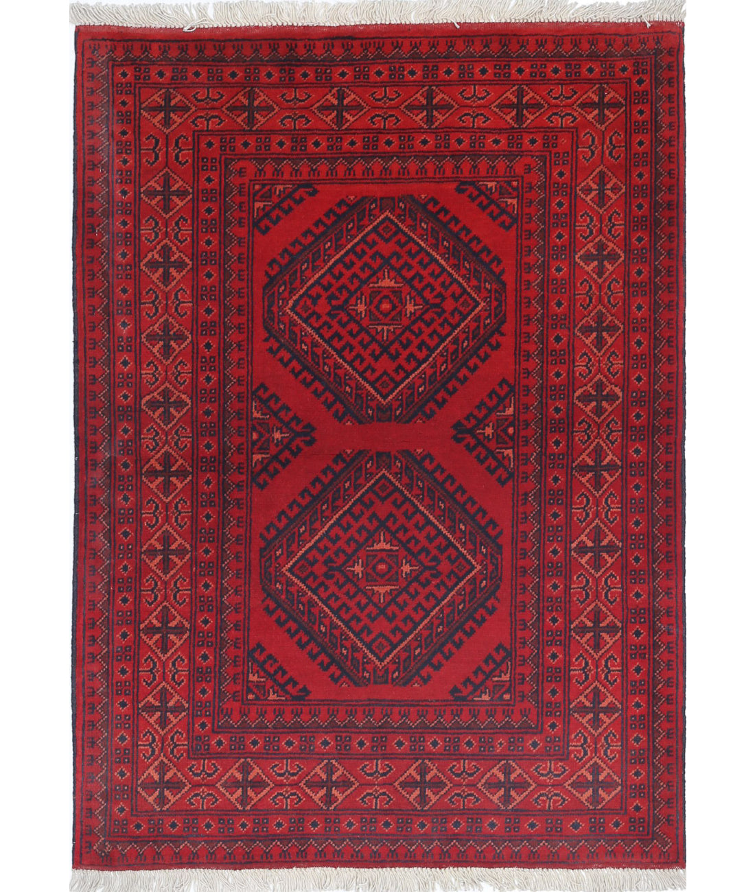 Afghan 2'9'' X 3'9'' Hand-Knotted Wool Rug 2'9'' x 3'9'' (83 X 113) / Red / N/A