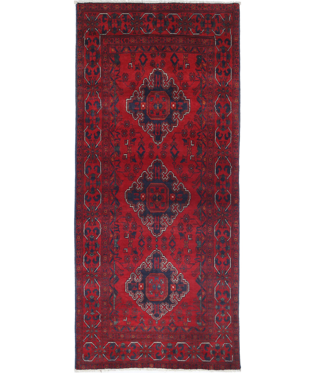 Afghan 2'7'' X 5'11'' Hand-Knotted Wool Rug 2'7'' x 5'11'' (78 X 178) / Red / N/A