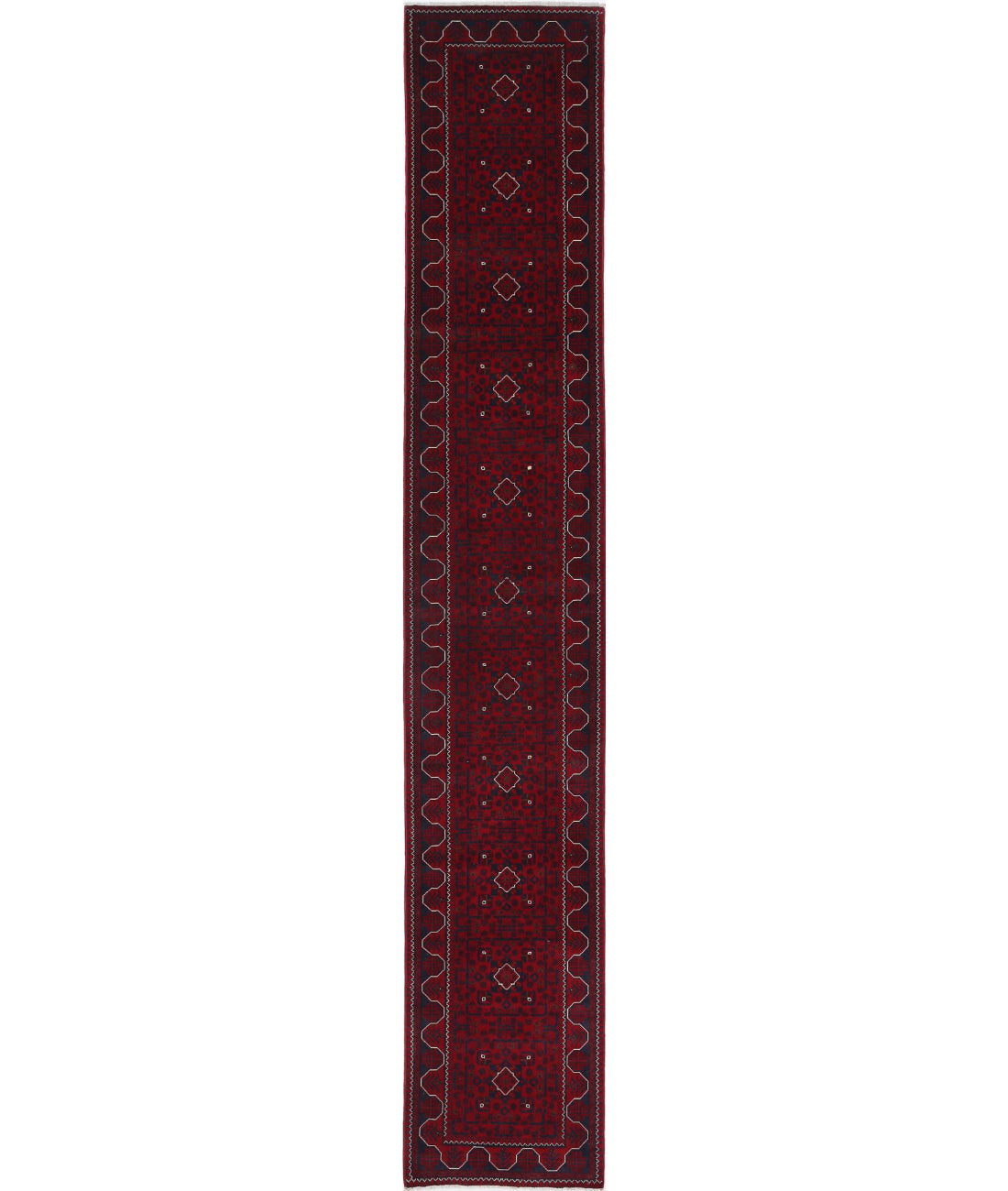 Afghan 2'8'' X 16'0'' Hand-Knotted Wool Rug 2'8'' x 16'0'' (80 X 480) / Red / N/A