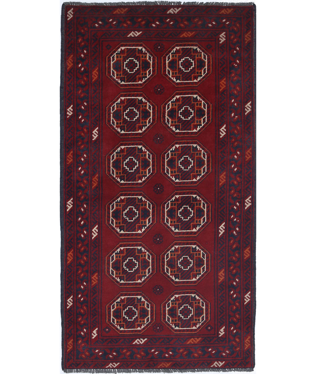 Afghan 2'0'' X 3'10'' Hand-Knotted Wool Rug 2'0'' x 3'10'' (60 X 115) / Red / N/A