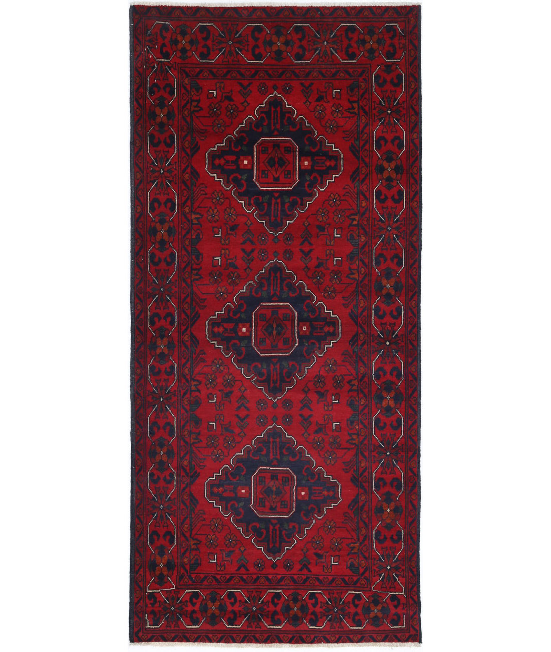Afghan 2'7'' X 6'1'' Hand-Knotted Wool Rug 2'7'' x 6'1'' (78 X 183) / Red / N/A