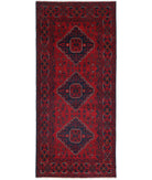 Afghan 2'7'' X 6'1'' Hand-Knotted Wool Rug 2'7'' x 6'1'' (78 X 183) / Red / N/A