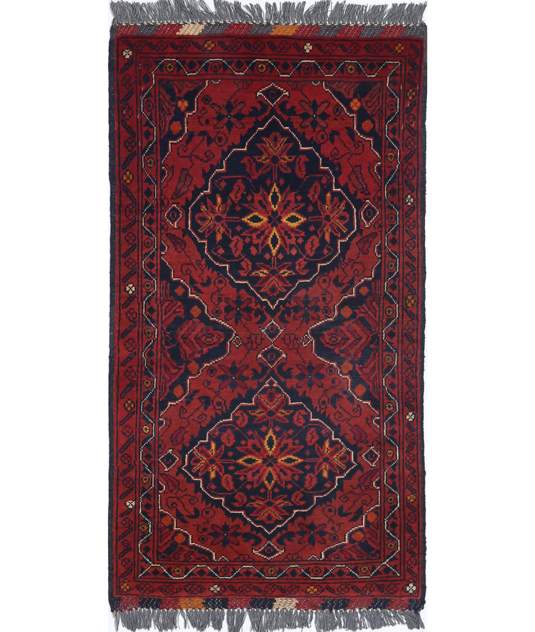 Afghan 1'11'' X 3'8'' Hand-Knotted Wool Rug 1'11'' x 3'8'' (58 X 110) / Red / N/A