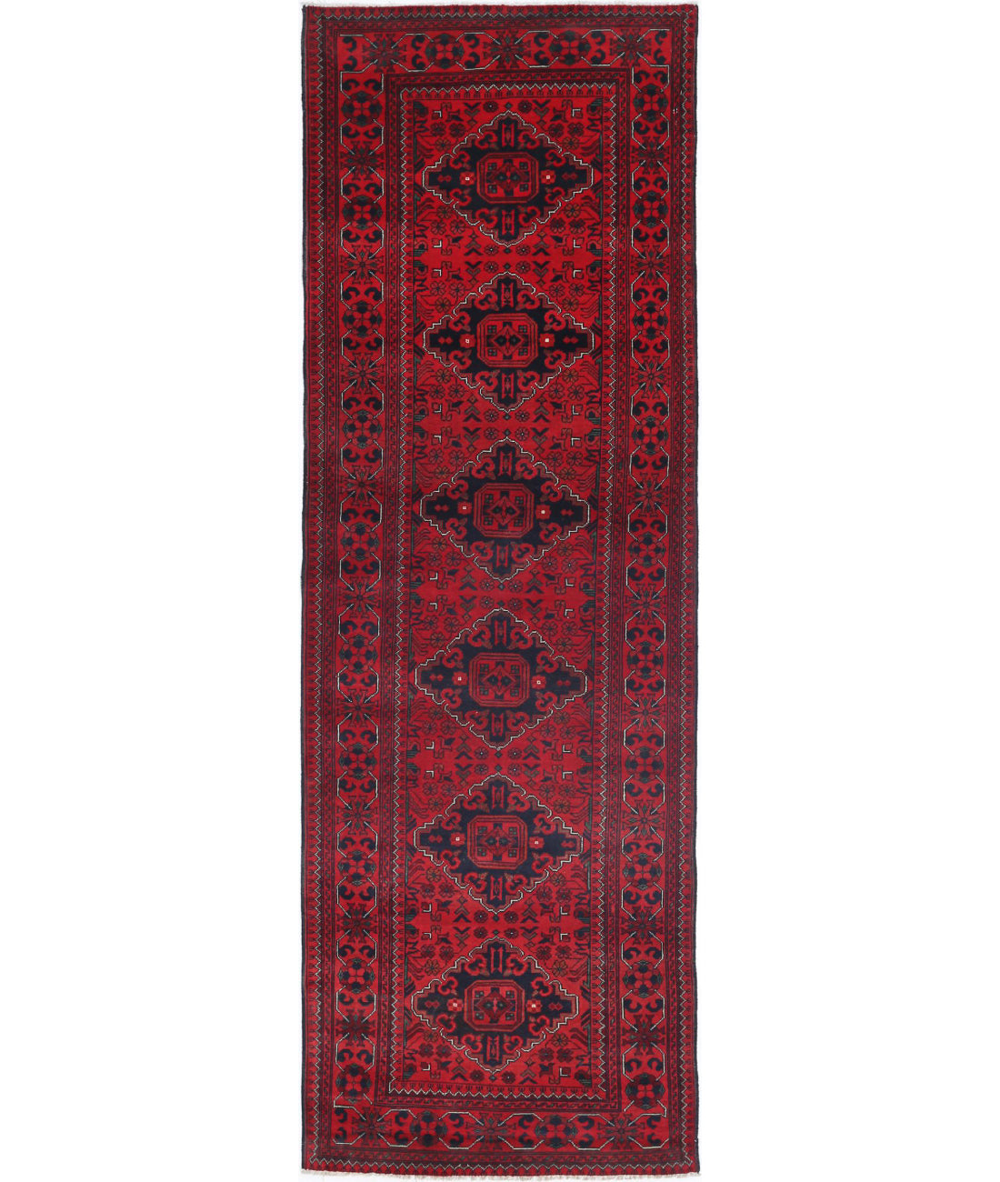 Afghan 2'9'' X 9'2'' Hand-Knotted Wool Rug 2'9'' x 9'2'' (83 X 275) / Red / N/A