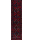 Afghan 2'7'' X 9'5'' Hand-Knotted Wool Rug 2'7'' x 9'5'' (78 X 283) / Red / N/A