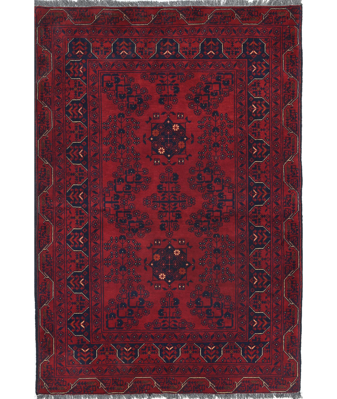 Afghan 3'3'' X 4'9'' Hand-Knotted Wool Rug 3'3'' x 4'9'' (98 X 143) / Red / N/A