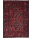 Afghan 3'3'' X 4'1'' Hand-Knotted Wool Rug 3'3'' x 4'1'' (98 X 123) / Red / N/A